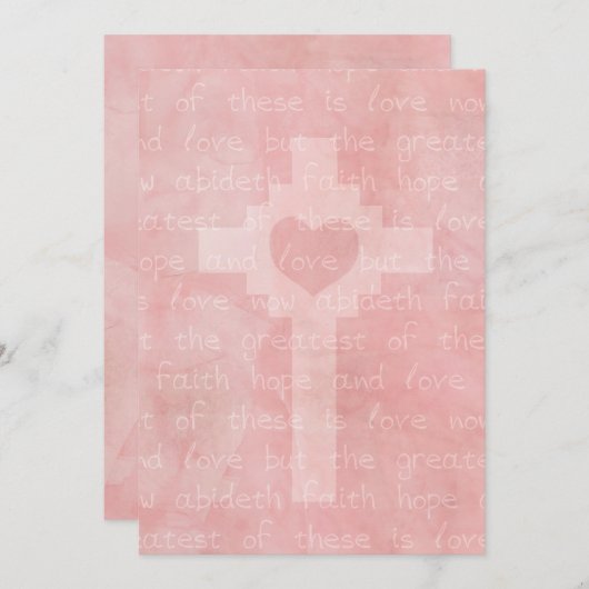 Invitation Faith Hope and Love Christian 5 x 7 Mariages (Devant / Derrière)