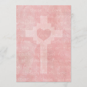Invitation Faith Hope and Love Christian 5 x 7 Mariages