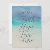 Invitation Faith Hope Love Aquarelle Bible Verse Mariage (Dos)