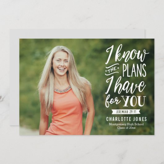 Invitation Faithful Grad EDITABLE COULEUR Graduation Photo (Devant / Derrière)