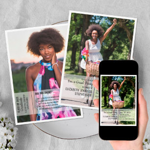 Invitation Faits amusants 2 photo graduation moderne