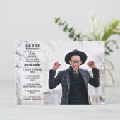 Invitation Faits amusants 2 photo moderne tendance diplôme de (Debout devant)