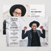 Invitation Faits amusants 2 photo moderne tendance diplôme de (Devant / Derrière)