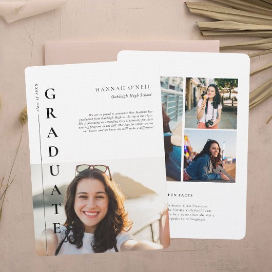 Invitation Faits amusants | Annonce de photo simple moderne
