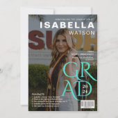 Invitation Faits amusants | Magazine Couverture Photo Graduat (Devant)
