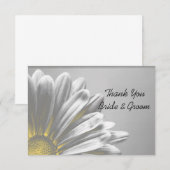 Invitation Faits saillants de la florale jaune Mariage Merci (Devant / Derrière)