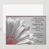 Invitation Faits saillants floraux rouges et gris Fête des ma (Devant / Derrière)