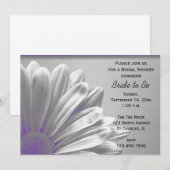 Invitation Faits saillants floraux violet Fête des mariées (Devant / Derrière)