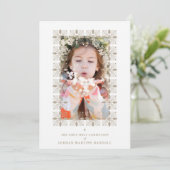 Invitation Fake Gold Effect Fancy Ornament Lace Effect Modern (Debout devant)