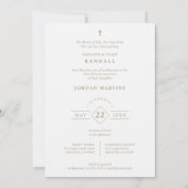 Invitation Fake Gold Effect Fancy Ornament Lace Effect Modern (Dos)