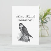 Invitation Falcon pèlerin vintage stylisé (Debout devant)