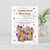 Invitation Fall Autumn Neighborhood Block Party (Debout devant)