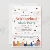 Invitation Fall Autumn Neighborhood Block Party (Devant)