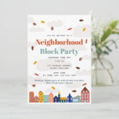 Invitation Fall Autumn Neighborhood Block Party (Debout devant)