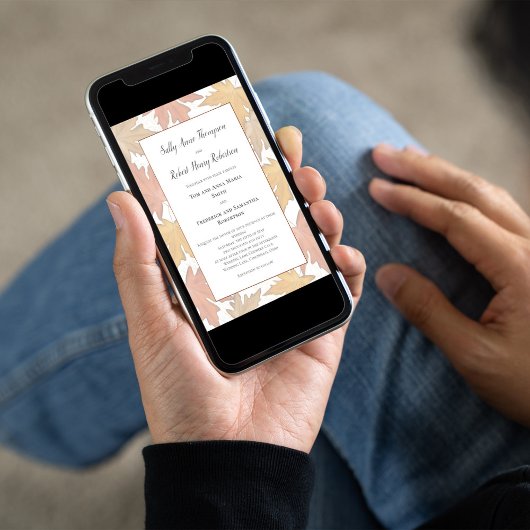 Invitation Fall Autumn Watercolor Leaf Wedding Custom