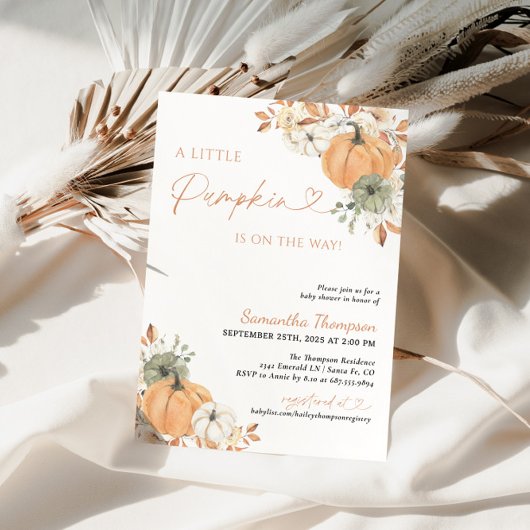 Invitation Fall Baby Shower | Boho A Little Pumpkin