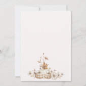 Invitation Fall Beige Brown Floral Little Pumpkin Baby Shower (Dos)