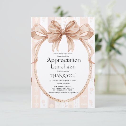 Invitation Fall Boho Bow appreciation party grateful party  (Debout devant)