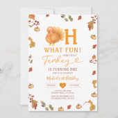 Invitation Fall Bow Oh What Fun ! Turquie 1er anniversaire Fe (Devant)