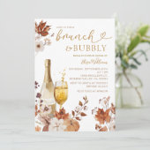 Invitation Fall Bridal Brunch & Bubbly Autumn Engagement  (Debout devant)
