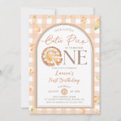 Invitation Fall Cutie Pie Citrouille En vichy 1er anniversair (Devant)