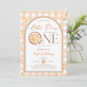 Invitation Fall Cutie Pie Citrouille En vichy 1er anniversair (Debout devant)