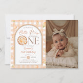 Invitation Fall Cutie Pie Citrouille En vichy 1er anniversair (Devant)