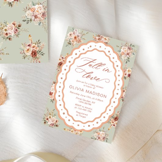 Invitation Fall Elegant Floral Baby Shower