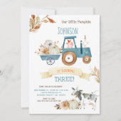 Invitation Fall Farm Party Notre petit Citrouille Anniversair (Devant)