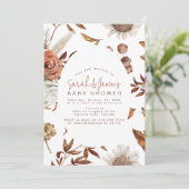 Invitation Fall Floral baby shower (Debout devant)