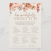 Invitation Fall Floral Baby Shower Candy Guessing Game Card (Devant)