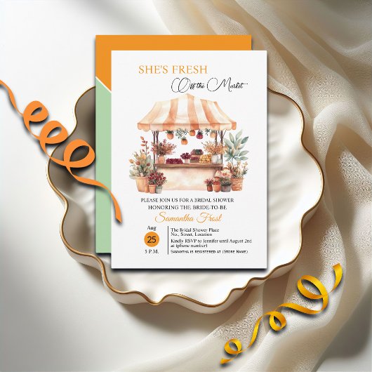 Invitation Fall Floral 'Off the Market' Bridal Shower 