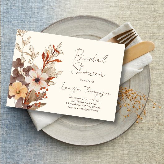 Invitation Fall Florals Bridal Shower