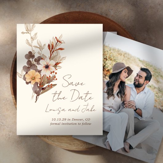 Invitation Fall Florals Save the Date Photo