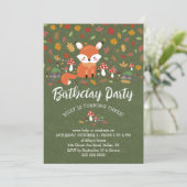 Invitation Fall Fox Enfants Woodland fête d'anniversaire (Debout devant)