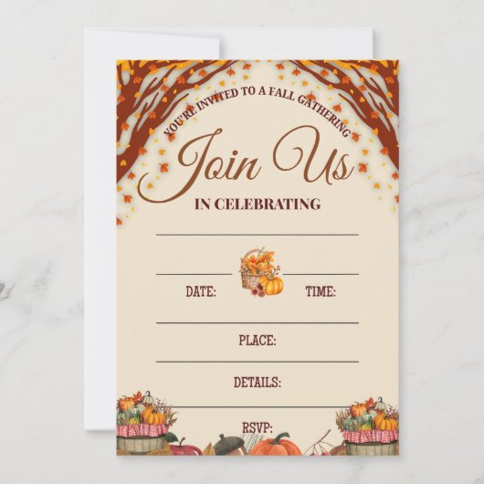 Invitation Fall Gathering Celebration Design (Devant)