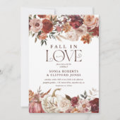 Invitation 'Fall In Love' Automne Blooms Citrouille Mariage (Devant)