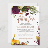 Invitation Fall in Love automne fleurie chic nuptiale douche (Devant)