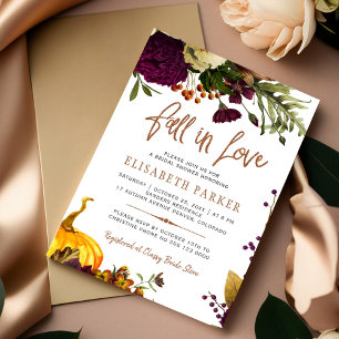 Invitation Fall in Love automne fleurie chic nuptiale douche
