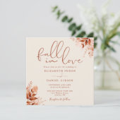 Invitation Fall In Love Autumn Floral QR Code Wedding (Debout devant)
