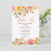 Invitation Fall in Love Autumn Floral Romance Bridal Shower (Debout devant)
