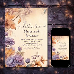 Invitation Fall in Love Beautiful Automne Mariage de automne