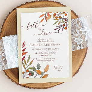 Invitation 'Fall in Love' Boho Burnt Orange Fête des mariées