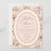 Invitation Fall in Love Boho Fall Floral Baby Shower (Devant)