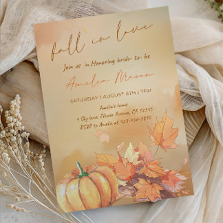 Invitation Fall in Love Bride-to-Be - Romantic Autumn Bride