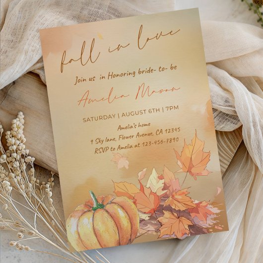 Invitation Fall in Love Bride-to-Be - Romantic Autumn Bride