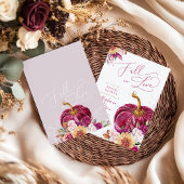 Invitation Fall in Love Burgundy Pumpkin Bridal Shower