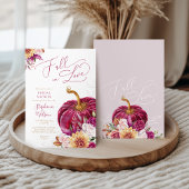 Invitation Fall in Love Burgundy Pumpkin Bridal Shower
