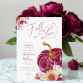 Invitation Fall in Love Burgundy Pumpkin Bridal Shower