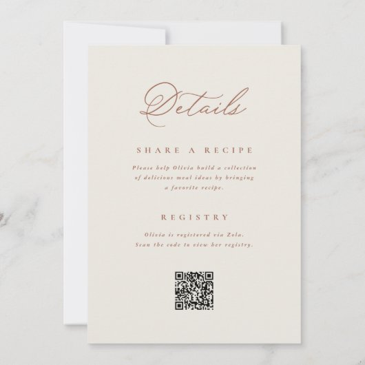 Invitation "Fall in Love" Double Sided QR Code Bridal Shower (Dos)